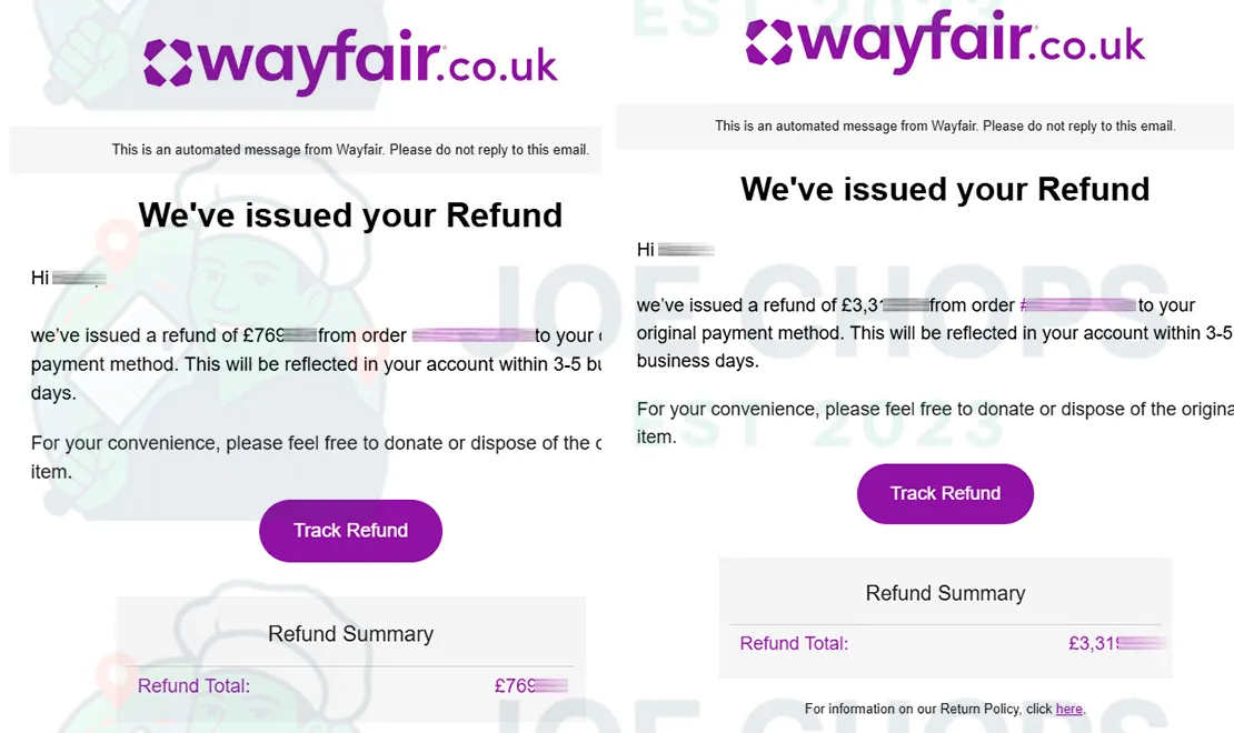 Wayfair Order Success